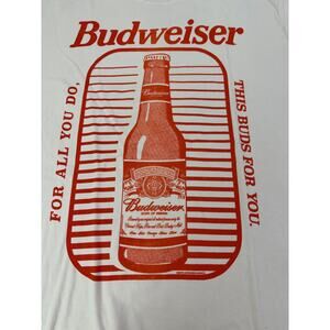 NWOT Budweiser Beer Graphic Tee Junk Food Clothing XXL Vintage Style